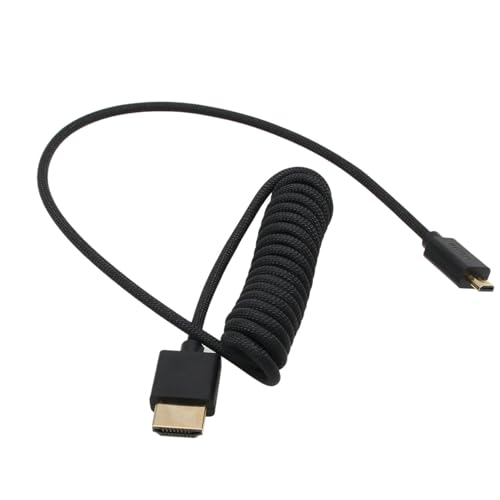 Image of HangTon Micro HDMI to HDMI 4K 8K 60p Cable for Canon R6 R6II R5C R5 R10 R7 Sony ZVE-10 A7C A7R IV III A7S2 Lumix S5 S9 GH4 Camera Feelworld Portkeys ATOMOS Ninja V Ultra SmallHD Monitor, Type A D 50cm