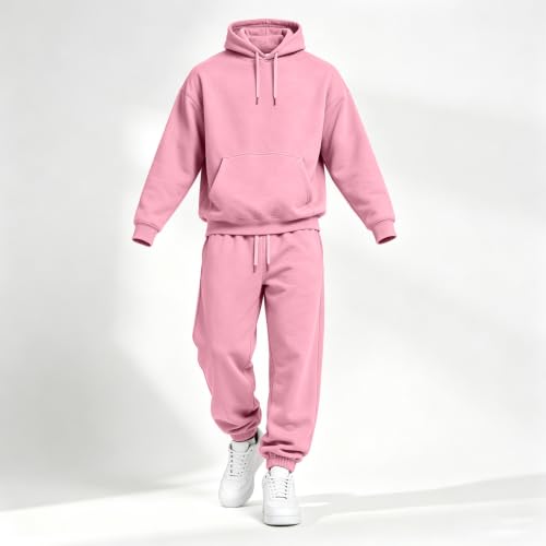 Elneeya Mens Sweatsuits Oversized Jogger Sets Fall Workout 2 Piece Outfit - image 5