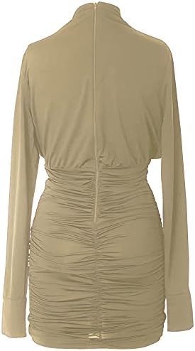 SETA Dress Different Womens Long Sleeve Drapped Mini Dress - Image 4
