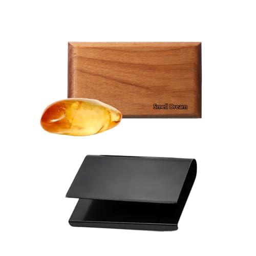 YXYDFDC Wooden Car Aromatherapy Diffuser, 6 Natural Scents Collection with Teak, Amber, and Cabana Fragrances (Amber/Starter Kit)