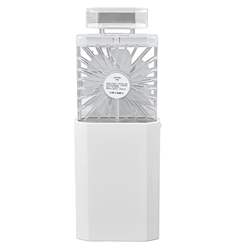Ventilador de mano portátil blanco mini ventilador recargable 3 velocidades para viajes 5