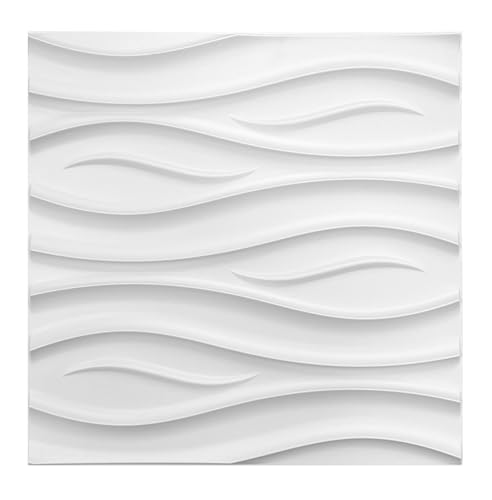 12 pièces 3D Panneaux muraux & Plafond, 50cm x 50cm en Plastique PVC, Mur 3D, Plafond 3D, revêtement Mural, Salle de Jeux, 3m² - 1mm d'épaisseur