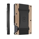 Ridge Wallet for Men - Slim Minimalist Compact Wallet and Card Holder, RFID Protected Front Pocket Wallets for Men with Integrated Cash Strap (Mojave Tan)