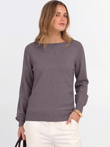 Image of ANRABESS Women Long Sleeve Rolled Neck Fall Lightweight Sweaters Top