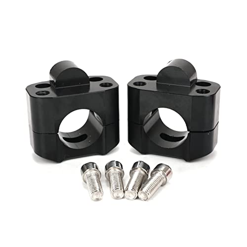 Manillares para Suzuki CNC Aluminio Motocicleta Pit Dirt Bike Manillar Gordo Barra Adaptador Manillar Montaje Elevador Abrazadera 7/8 '1-1/8 Motocicleta 1 Par Manillares para Moto (Color : Schwarz)