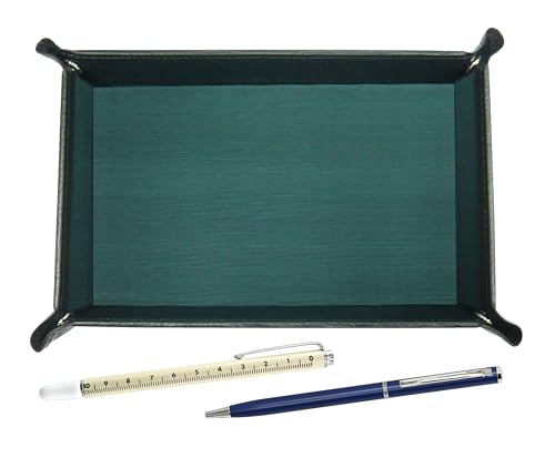 日本製モスグリーン牛革ペントレイ スライドメジャー指示棒とスリム回転式ボールペンセット 青 TRAMG-708W-PD04-L