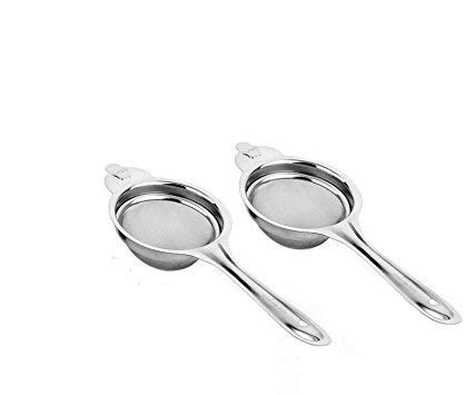 Logro 2PC Stainless Steel Multi Purpose Tea Strainer Chai Chhanni - 2 Pieces Set