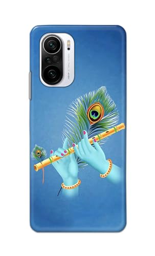 Image of Plastic Printfidaa Printed Hard Back Cover Case For Mi 11X 5G | Mi 11X Pro 5G Back Cover (Flute In Krishna Hands) -112,Blue