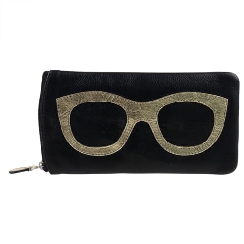 Image of ili New York Smooth Leather Soft Eyeglass Case, Zip Closure with RFID Blocking Lining, Travel-Friendly in Vibrant Colors