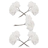 BESPORTBLE Künstliche Weiße Glitzerrosen mit Stiel 25 Stück Realistische Deko für Brautsträuße Tischdekorationen Selbstgemacht Hochzeitsarrangements
