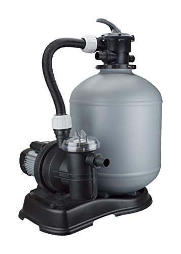 Steinbach Filteranlage Eco Top 10 – 041015 – Selbstsaugende Pumpe für Pools mit bis zu 65.000 l – Mit Vorfilter, 6-Wege-Ventil mit Verstellhebel und Manometer – Anschluss Ø 38 mm