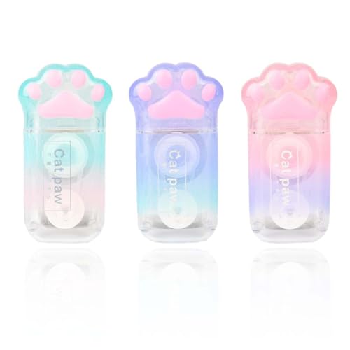 XUZOPIM 3 Pcs Ruban Correcteur, Chat Ruban Correcteur, Mini Rubans Correcteurs 5Mm X 6M, Kawaii Coloré Griffe De Chat, Rollers De Correction Pour Enfants, 3 Couleurs...