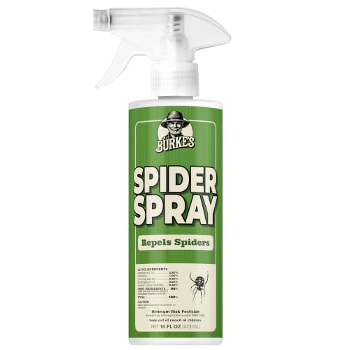 Image of Burke's Spider Spray (16oz) | Deters Spiders Around Homes, Indoor & Outdoor Use, Pet Friendly Formula, Home Perimeter Spray, Made in USA