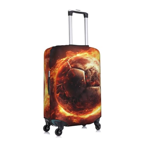 Luggage Cover Elastic Washable Suitcase Cover Dustproof Suitcase Protector Personalized Football On Fire Travel Luggage Baggage Covers For 18-32 Inch3