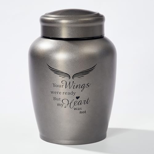 Image of Large Cremation Urns for Ashes Adult Male /Female | Unique Urns for Human Ashes Upto 180LBS With Angel Wings for Men Women,Decorative Funeral Urns - Memorial Urn