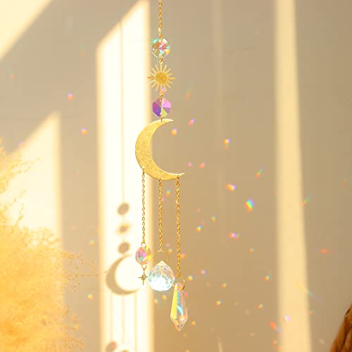image for ilclviz Suncatcher Crystal Hanging Sun Catcher Prism with Chain Pendan