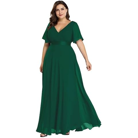 Ever-Pretty Women's Double V-Neck Empire Waist Plus Size Dress Cover