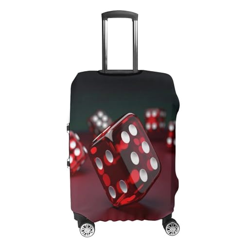 Red Dice Luggage Cover Tsa Approved Suitcase Covers for Luggage Elastic Washable Suit Case Covers Anti-Scratch Travel Luggages Sleeve Suitcase Protector Fits 19-30 Inch Case(M)4