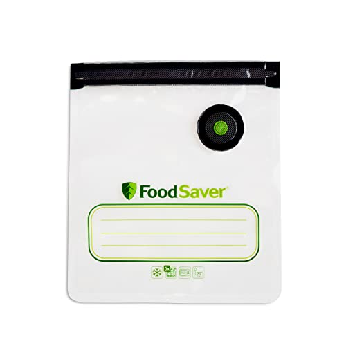 FoodSaver Reusable Quart Vacuum Zipper Bags, 10 Count, BPA-Free, Microwave Safe, Leakproof by FoodSaver - Used condition - US$12.12