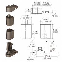 CRL Dark Bronze Offset Right Hand 0P70 Series Kawneer Type Pivot Set by CR Laurence