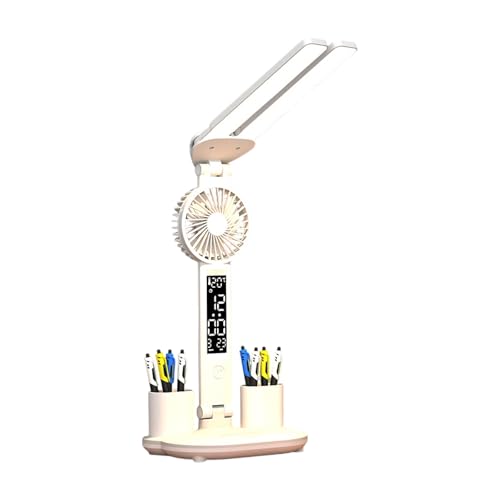 Thewasc Lámpara de trabajo ergonómica doble LED con organizadores integrados, luces de noche para leer y escribir, lámpara de lectura con soporte para bolígrafo