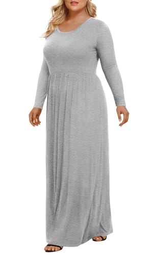 Image of LONGYUAN Women's Plus Size Maxi Dresses for Curvy Women Casual Long Dress XL-6XL