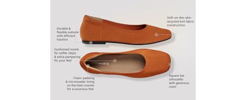 Image of Neeman's Plush Square Flats for Women | Ballerinas & Slip On Casual Shoes| Comfortable & Flexiable