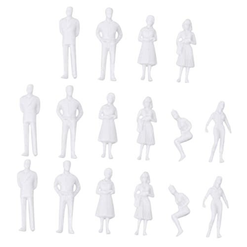 CIMAXIC DIY Kit for Model Train Sets: 10pc White Unpainted Model Miniatures Figures for Train Layout and Miniature Landscape Random Style
