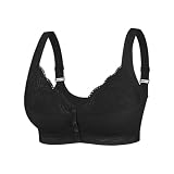 Generale Reggiseno con Chiusura Anteriore per Donne, Post-Operatorio, Plus Size per Anziane, Senza Fili a Copertura Completa Non Rimborsato(Black,40D)