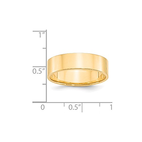 Solid 14k Yellow Gold 6mm Flat Wedding Band3