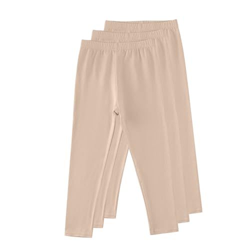 3 Pack Girls Cotton Leggings Full Length Leggings Soft Comfortable Footless Stretchy Tights Pants Kids Outwear4