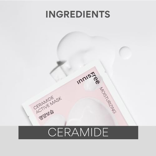 Image of Innisfree Ceramide Active Sheet Mask 25ml | Korean Hydrating Sheet Mask with Ceramides | Intensive Moisturization & Skin Barrier Repair | Soothes Dry, Sensitive Skin for Soft & Healthy Glow
