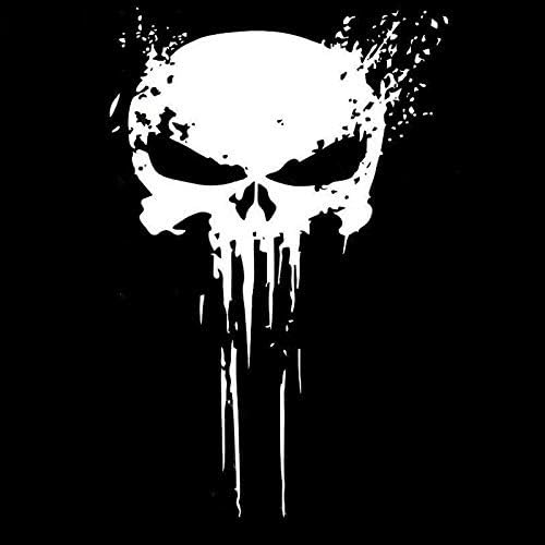 Punisher Skull Blood Vinyl Car Sticker (10 x 15 cm) | Punisher Logo Waterproof Self Adhesive Decal for Car, Bike, Motorcycle, Laptop & Window | Stylish Skull Graphic Auto Decoration (White)-image-24