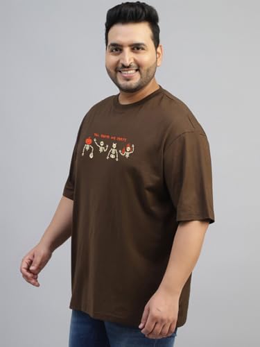 Image of Veirdo Men's Pure Cotton Half Sleeve Plus Size Printed T-Shirts, Stylish, Comfortable & Durable Cotton Tees | Sizes: S to 2XL