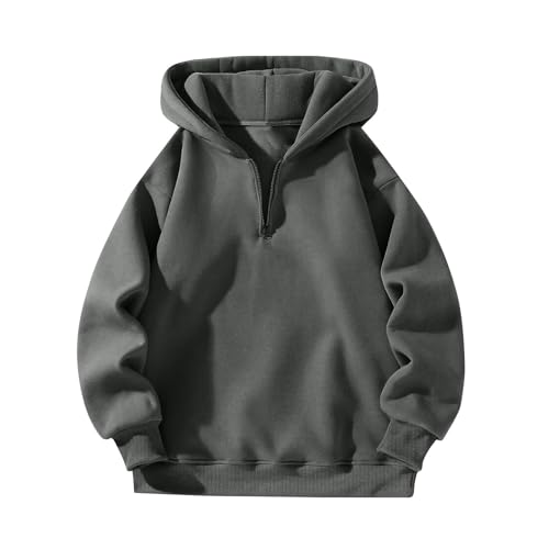 Hoodies for Men Quarter Zip Pullover Drop Shoulder Lightweight Workout Plain Hoodie Big And Tall Hooded Sweatshirt