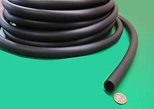 Acid Resistant Black Neoprene Round Tubing 80A .500" (1/2") OD x .312" (5/16") ID x 100 Ft. Length 1 Roll