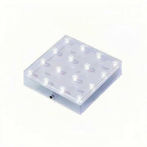 Simplelight 5 Inch Square LED Light Base - Perfect for Glass Art, Ideal Led Display for Vases, Centerpieces (5inch Square LED Vase Base Light, White)