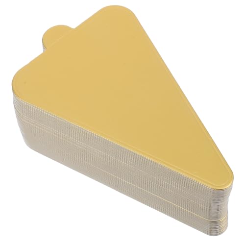 BUGUUYO 50pcs Mini Triangle Cake Bases Cake Board Sheets Disposable Mousse Cupcake Plates Soft Paper for Events