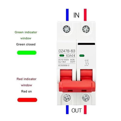 Disjoncteur CC 50A 1P pour protection de batterie de voiture 12V à 48V DZ47