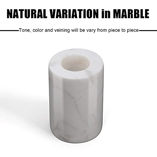Worhe Candle Holders True Natural Marble 0.35" Thick Set Of 2 Decorative Candlestick Holder For Christmas Birthday Party Premium Candle Stand For 3/4 Inch Thick Candles Color White (Zt004) #TOP1