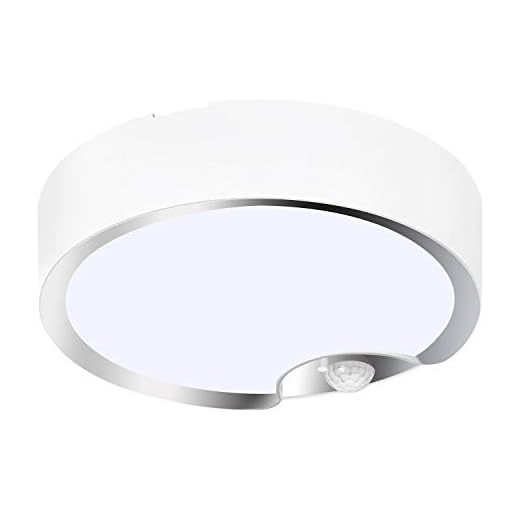 TOOWELL Motion Sensor Ceiling Light Battery Operated Indoor/Outdoor LED Ceiling Lights for Closet Hallway Pantry Laundry Stairs Garage Bathroom Shower Porch Shed Wall 400LM Motion Activated Light