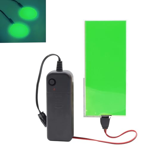 Image of Glowing Eyes Cuttable EL Panel Electroluminescent Light Sheet Decorations Light Lamp Sheet Sheet with Battery Inverter (Green)