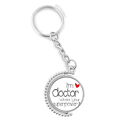 Key ring chain médecin fier je suis un médecin anglais rotatif DIYthinker