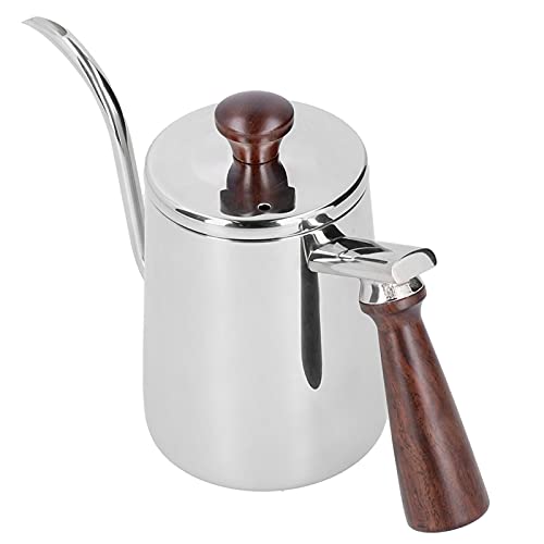 Hervidor para café de acero inoxidable compacto de 700ml y mango de madera 5
