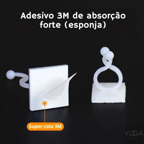 Gancho Autoadesivo Parede Fixação Planta Trepadeira Kit C/ 20