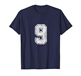 Number 9 T-Shirt Vintage Nine Tee Sports Design T-Shirt