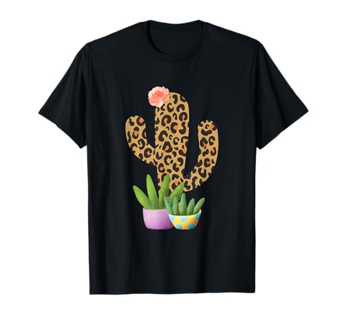T-shirt léopard cactus avec fleurs T-Shirt