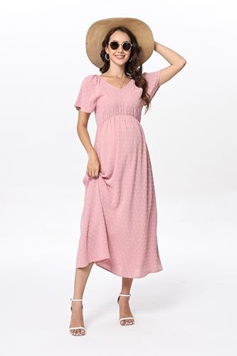 Image of Maternity Dress Women's Off Shoulder Split A Line Casual Maxi Dress Photography Dress for Babyshower