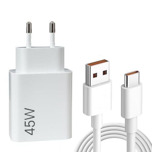 Huybaa Charger xiaomi 45W,chargeur realme 45w,USB-C Schnellladegerät mit 6A Kabel, Netzteil für Xiaomi Redmi Note 14 13 ...