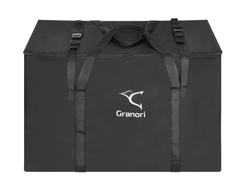 Granori Kinderwagen Transporttasche – gepolstert, robust und mit über 200 L Fassungsvermögen | Ebenso hervorragend zur schützenden Aufbewahrung von Buggy sowie Kindersitz (Schwarz)